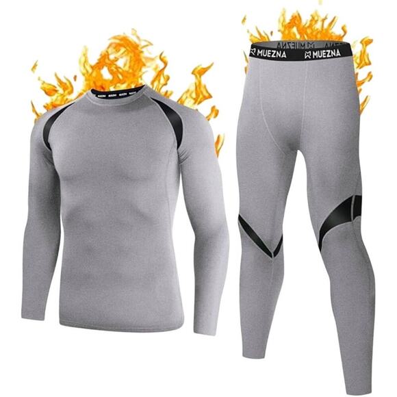 Muezna Mens XXXL Thermal Top and Bottom Set Underwear Base Layer Fleece Lined - Picture 1 of 5